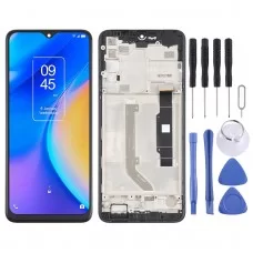 LCD-skärm och digitizer fullmontering med ram för TCL 20 SE T761H (svart)